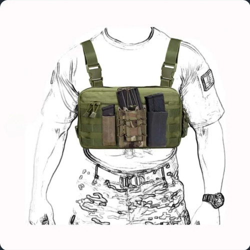 کیف سینه ای پارچه کوردورا دو رنگ مشکی و سبز